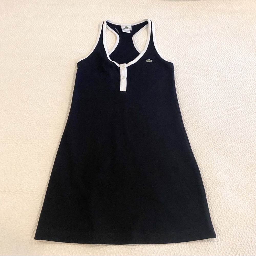 Lacoste | Black & White Pique Racerback Dress